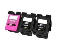 YAJBHnzpt Cartucho de Tinta 653XL Compatible con Impresora Deskjet 6000 6075 6475(3 Pcs)