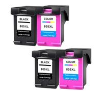YAJBHnzpt Cartucho de Tinta 805XL para 805 805XL reemplazo Compatible con Impresora DeskJet 1210 1212 2330 2332 2335 2720 2721 2722(2Black 2Color)