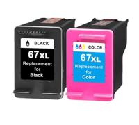 YAJBHnzpt Cartucho de Tinta Compatible con Impresora 67 67XL Deskjet 1225 2732 2752 2755 4158 Plus 4140 4152 4155 4158 6052(One Set)