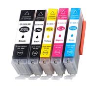 YAJBHnzpt Compatible con Suministros de Impresora 570 571 PGI-570 CLI-571 Reemplazo para el número de Pieza MG5750 MG5751 MG5752 MG6850 TS6050 TS5050 TS5051(5 Pcs)