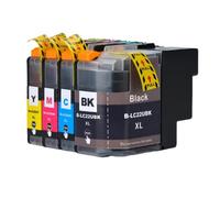 YAJBHnzpt Juego de Cartuchos de Tinta BK C M Y Compatible con impresoras DCP J785DW MFC J985DW Número de Pieza LC22UXL 22UXL LC22U(One Set 4 Colors)