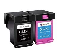 YAJBHnzpt Reemplazo de Cartucho de Tinta CRTBOTW 652XL Compatible con 652 652 XL para Impresora Deskjet 1115 1118 2135 2136 3635 3636 3835 4535(2pcs)