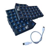 YAJBHnzpt Teclado Diseño 4 × 6 2 perillas Ergonomía Dividida Intercambiable en Caliente MX Mecánico Cableado Sur RGB Vial Programable Compatible con 5420(Black Kit)
