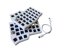 YAJBHnzpt Teclado Diseño 4 × 6 2 perillas Ergonomía Dividida Intercambiable en Caliente MX Mecánico Cableado Sur RGB Vial Programable Compatible con 5420(White Kit)