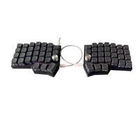YAJBHnzpt Teclado Diseño 4 × 6 2 perillas Ergonomía Dividida Intercambiable en Caliente MX Mecánico Cableado Sur RGB Vial Programable Compatible con 5420(Black Silent Version)