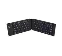 YAJBHnzpt Teclado inalámbrico Plegable, Teclado Plegable Recargable, Compatible con Tableta móvil, Notebook y Oficina(2 Fold Black)