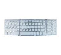 YAJBHnzpt Teclado inalámbrico Plegable, Teclado Plegable Recargable, Compatible con Tableta móvil, Notebook y Oficina(3 Fold Silver)