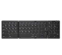 YAJBHnzpt Teclado inalámbrico Plegable, Teclado Plegable Recargable, Compatible con Tableta móvil, Notebook y Oficina(3 Fold Black)