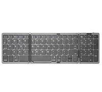 YAJBHnzpt Teclado inalámbrico Plegable, Teclado Plegable Recargable, Compatible con Tableta móvil, Notebook y Oficina(3 Fold Gray)