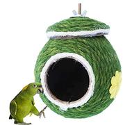 Yajimsa cáscara Coco - Piel Coco Natural Tejida a Mano,pájaros antimordidas con Cubierta Tejida Cuerda para Loros, periquitos, cotorras, cacatúas, tortolitos, pinzones