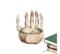 Yajimsa Portavelas Calavera - Candelero Spooky Portavelas,Resina para Manualidades, portavelas Spooky, Estilo Vintage para Halloween, Navidad, Fiesta