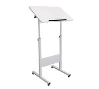 Yajuer Atril, Atril para Anfitriona, Atril portátil con Ruedas y Estante Ajustable, Atril, Púlpitos para Iglesias, conferencias y auditorios(White,100 * 60 * 140cm)