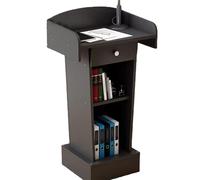 Yajuer Atril De Madera, Atril De Madera con Amplio Espacio De Almacenamiento, Atril Compacto De Mesa, Púlpito para Iglesias con Asientos De Pie(Black)