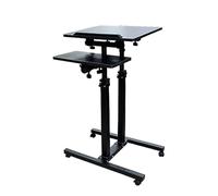 Yajuer Atril Portátil, Atriles Y Podios con 4 Ruedas, Escritorio De Pie, Atril Portátil De Altura Ajustable para Oficina En Casa O Iglesia(Black)