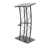 Yajuer Atril Portátil, Mesa De Podio, Atril De Púlpito De Metal Negro, Atril Curvo para Discursos, Ceremonias De Apertura, Iglesias Y Escuelas(Black)