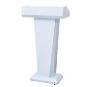 Yajuer Atriles y podios, Púlpitos para Iglesias con Base Estable de Hierro, Atril metálico con Estante de Almacenamiento, cajón con Cerradura, podio para aulas(White)