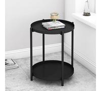 Yajuer Mesa Auxiliar De Noche, Mesita De Noche Alta, Estantería Pequeña, Estante De Almacenamiento para Mesita De Noche Simple para Dormitorio, Sala De Estar(Black)
