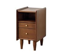 Yajuer Mesitas De Noche, Juego De 2, Mesitas De Noche con Patas De Madera Maciza, Mesita De Noche De Madera, Mesita De Noche para Dormitorio, Sala De Estar, Estudio(Walnut,30 * 35 * 55.5cm)