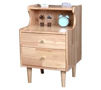 Yajuer Mesitas De Noche Modernas De Madera Maciza, Mesita De Noche para Dormitorio con 2 Cajones De Madera, Mesita De Noche Pequeña, Mesita De Noche para Dormitorio, Sala De Estar(40 * 38 * 63cm)