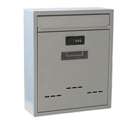 Yajuyi Buzón para Montaje en Pared con Buzón de Gran Capacidad Hierro Estilo Retro Carta Postal para Exterior, Puerta, Hogar, Oficina, CAS, Gris