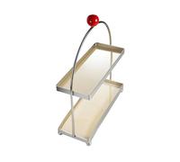 Yajuyi Estante Exhibición con Estantes Acrílico Transparente y Acero Inoxidable con Bor para Mantener los Objetos Seguros Acuado para Baño Tocador y Encimera Cocina, Rojo Crema, Rojo