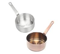 Yajuyi Juego de 2 Cacerolas Pequeñas Antiadherentes de Acero Inoxidable para Leche (100 Ml)