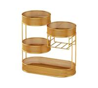 Yajuyi para Encimera, Contenedor de Aperitivos, Organizador de Almacenamiento de Cocina de Varios Niveles, Cesta de Almacenamiento con Soport, Oro, tal como se describe