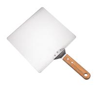 Yajuyi Pizza Peel Profesional con Superficie Pulida de Acero Inoxidable Pala Robusta Cuadrada para Pizza con Mango Ergonómico de Madera Natural Herramienta P