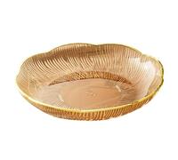 Yajuyi Plato de Frutas, Plato de Postre, Utensilios de Cocina, Frutero Redondo Decorativo, Bandeja para Servir en La Encimera de La Boda O en de Cump, L Amber, Individual