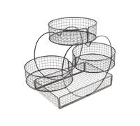 Yajuyi Porta Verduras y Pan Organizador de Cocina de Hierro con Diseño Elegante y Gran Capacidad Adecuado para Hogar Comedor Celebraciones, Negro, tal como se describe