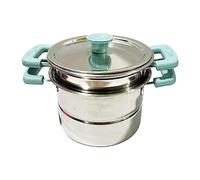 Yajuyi Sartén Antiadherente Sartén para Huevo Sartén Mini Sartén para Panqueques de Acero Inoxidable con Tapa y Mango Resistente al Adecuada para, Olla de sopa azul, Individual