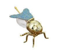 Yajuyi Tarro con Forma de, Dispensador de Jarabe de Vidrio con Cuchara, Azucarero Mesa, Cenas en Casa Y Fiestas, Oro Azul, Individual
