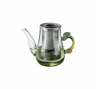 Yajuyi Tetera Industrial con Filtro de Vidrio Asa Artística en Forma de Dragón Diseño Chino Único Resistente a Temperaturas Extremas Utilizada en Casa, 250ML, Dragón Panza Grande