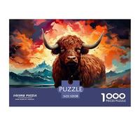 Yak de Las Tierras Altas Puzzle de 1000 Piezas de Papel para Adultos Paisaje Natural Dinámico Juego de Puzzle 1000 Piezas Relajación Hogar 52x38cm/1000pcs 52x38cm/1000pcs