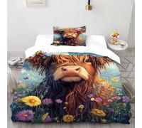 Yak Flors Funda Nordica Algodon 2 Piezas con Impresión En 3D Animal Theme con 1 Fundas De Almohada Single(135x200cm) 100% Microfibra Ropa De Cama
