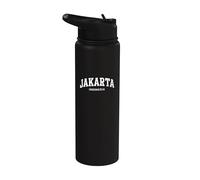 Yakarta Indonesia - Recuerdo de vacaciones de estilo universitario Stainless Steel Insulated Water Bottle
