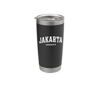 Yakarta Indonesia - Recuerdo de vacaciones de estilo universitario Vaso térmico de acero inoxidable de doble pared