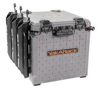 YakAttack BlackPak Pro - Caja de Pesca para Kayak, 33 x 33 cm, 3 Soportes para caña, compacta, Gris, Caja de Aparejos y Organizador de Equipos, Accesorio Marino Ligero, Duradero y Personalizable