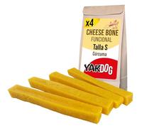 YAKDOG Salud+ - Palitos de Queso para Perros - Cúrcuma - Beneficios antiinflamatorios - Golosinas masticables de Larga duración - 100% Natural - Tradición del Himalaya - Fabricado en Bélgica - S
