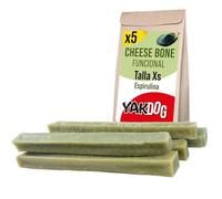 YAKDOG Salud+ - Palitos de Queso Perros - Espirulina - Favorece la Salud de la Piel y Pelaje - Golosinas masticables de Larga duración - Natural - Tradición del Himalaya - Fabricado en Bélgica - XS