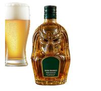 yakermur Botella de alcohol para bebidas alcohólicas de 300 ml, cierre hermético con diseño 3D, recipiente vacío para bebidas, bodegas, sociedades y uso comercial