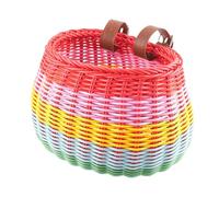 yakermur - Cesta de bicicleta para niños, de mimbre de resistente con correas ajustables, impermeable extraíble para mujeres y hombres, para bicicletas y bicicletas