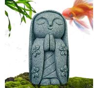 yakermur Estatua de Buda de Monje, Jardín Estatua de Buda de Piedra, Felicidad Budista Decoración Para Meditación Yoga Calmante Acuario Habitación