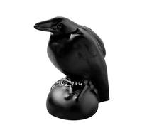 yakermur Estatua de cuervo de obsidiana - Figura de cuervo de cristal tallada a mano para el hogar y la decoración, regalo de protección espiritual, elegante adorno de escritorio (3 x 2 cm)