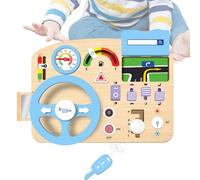 yakermur Juguete de volante de madera, juguete de volante de madera, juego sensorial educativo de madera, tablero de actividades de conducción preescolar, juguetes sensoriales para niños pequeños