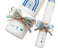 yakermur - Protector para vela bautismal, autoadhesivo retro decorativo | Cinta protectora antigoteo para velas de iglesia - para organizadores de ceremonias, padrinos y madrinas, rincón de oración