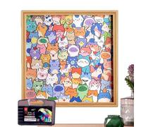 Yakermur Puzzle De Gato | Juguetes Educativos para Colorear Gato,Puzzle De Pintura Manual,para Niños Casa Viaje Vacaciones Navidad Fiesta