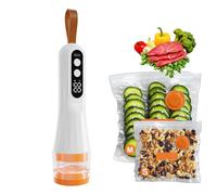 yakermur - Sellador al vacío para alimentos - 60 kPa conservante portátil, conservante al vacío recargable USB 1200 mAh con bolsas reutilizables, para embalaje seco húmedo Snack Carne Verdura