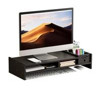 yakermur - Soporte para pantalla elevada, diseño ergonómico de 2 niveles, elevador de pantalla de 11 cm con organizador e almacenamiento | para ordenador portátil y TV