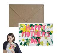 yakermur Tarjetas de Día de la Madre feliz, kit de fabricación de tarjetas de felicitación,Tarjeta de felicitación base de acuarela y papel | Elegante atractivo y hermoso día de la madre para la